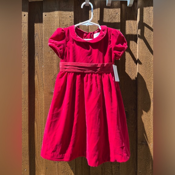 Gymboree Girls Red Velvet Peter Pan Special Occasion Holiday Dress Size 2T NWT - Picture 1 of 7